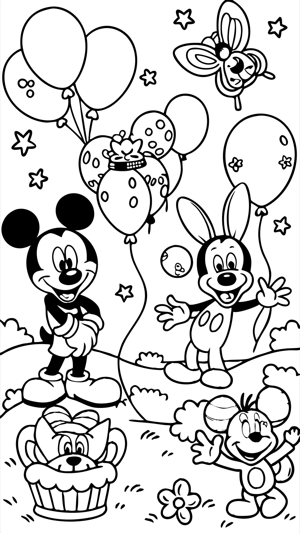 Página para colorear de Mickey Mouse and Friends